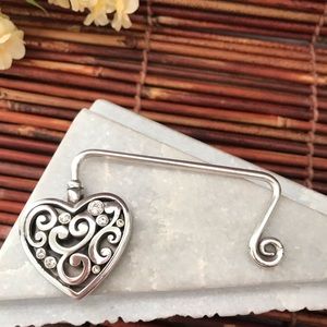 Brighton Rhinestone Heart Handbag Purse Hook